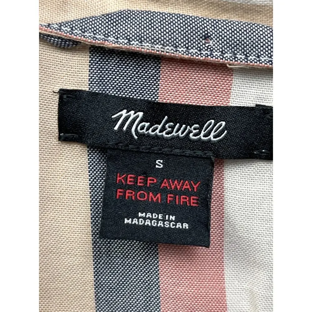 Madewell‎ Lonnie Flannel Bedtime Pajama Top Stripe Womens size Medium
